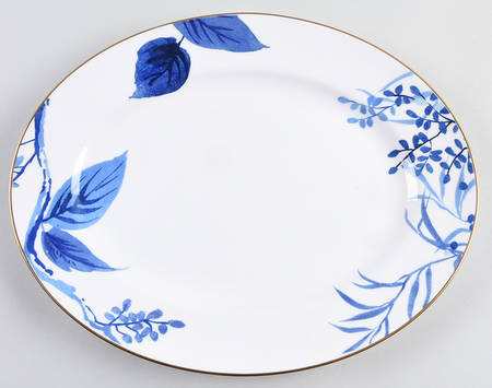Birch Way Indigo 13" Oval Serving Platter