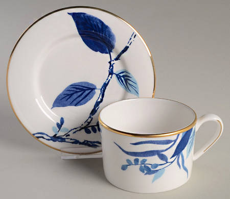 Birch Way Indigo Flat Cup & Saucer Set