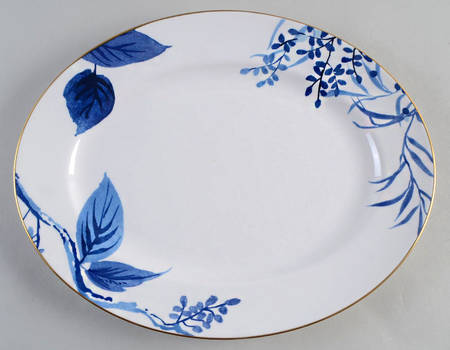 Birch Way Indigo 13" Oval Serving Platter