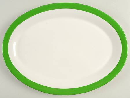 Rainey Street Stripe 14" Oval Serving Platter