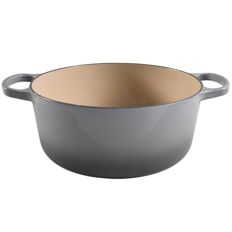 Mist Grey, French Grey 5.5 Qt Cast Iron Dutch Oven No Lid