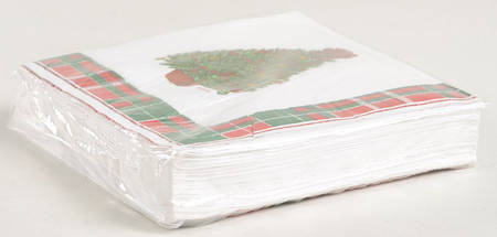 Vintage Plaid Package of Paper Beverage Napkins