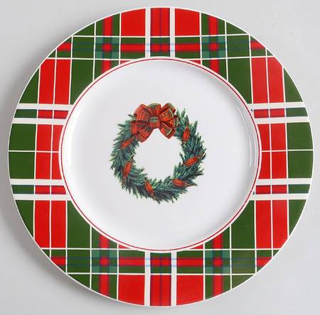 Vintage Plaid Accent Salad/Dessert Plate
