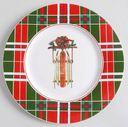 Vintage Plaid Accent Salad/Dessert Plate