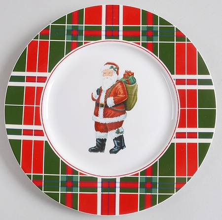 Vintage Plaid Accent Salad/Dessert Plate