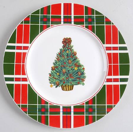 Vintage Plaid Accent Salad/Dessert Plate