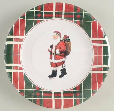 Vintage Plaid (Pack of 16) Paper Luncheon/Dessert Plates
