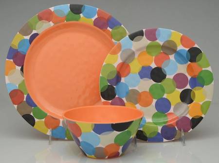 Party Circles 12 Piece Melamine Set