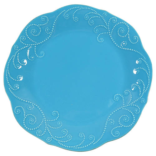French Perle Peacock Dinner Plate