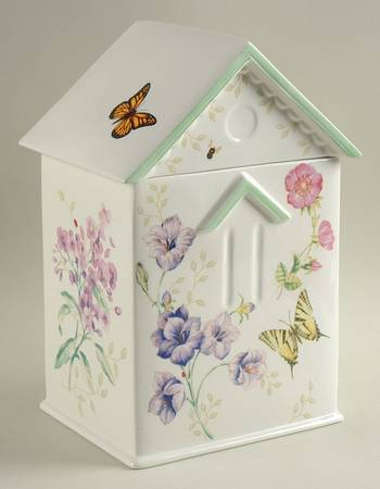 Butterfly Meadow Lavender House Cookie Jar & Lid