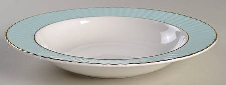 Pleated Colors Aqua 9" Soup/Pasta Bowl