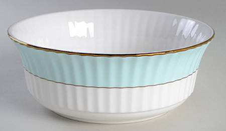 Pleated Colors Aqua 9" Round Serving Bowl