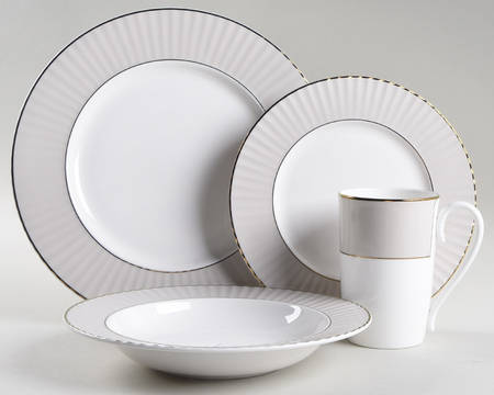 Pleated Colors Grey 4 Piece Place Setting