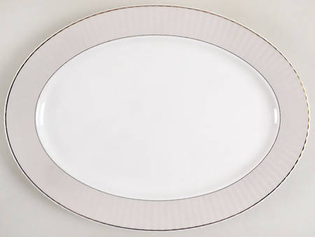 Pleated Colors Grey 16" Oval Serving Platter by Lenox