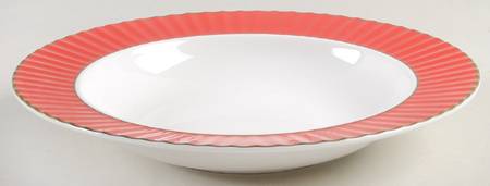 Pleated Colors Red 9" Soup/Pasta Bowl