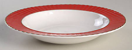 Pleated Colors Red 9" Soup/Pasta Bowl