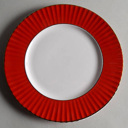 Pleated Colors Red Salad Plate