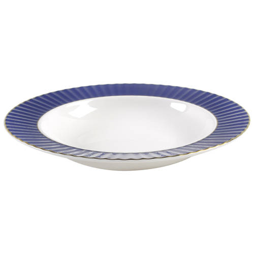 Pleated Colors Navy Blue 9" Soup/Pasta Bowl