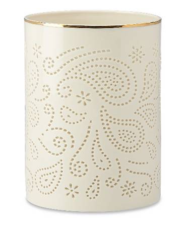 Pierced Paisley 1-Piece Hurricane Candle Lamp