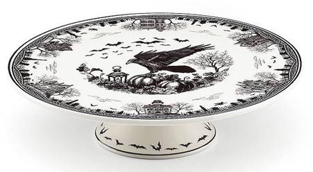 Haunted Village 11" Diameter Pedestal Cake Stand