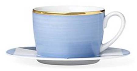 Blue Azzurro Flat Cup & Saucer Set