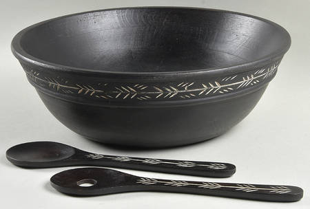 Alpine (3 Pc) Wood Salad Set (13" Bowl & Serving Set)