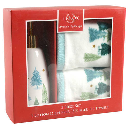 Balsam Lane Holiday Box Set (Lotion Pump & Fingertip Towels) by Lenox