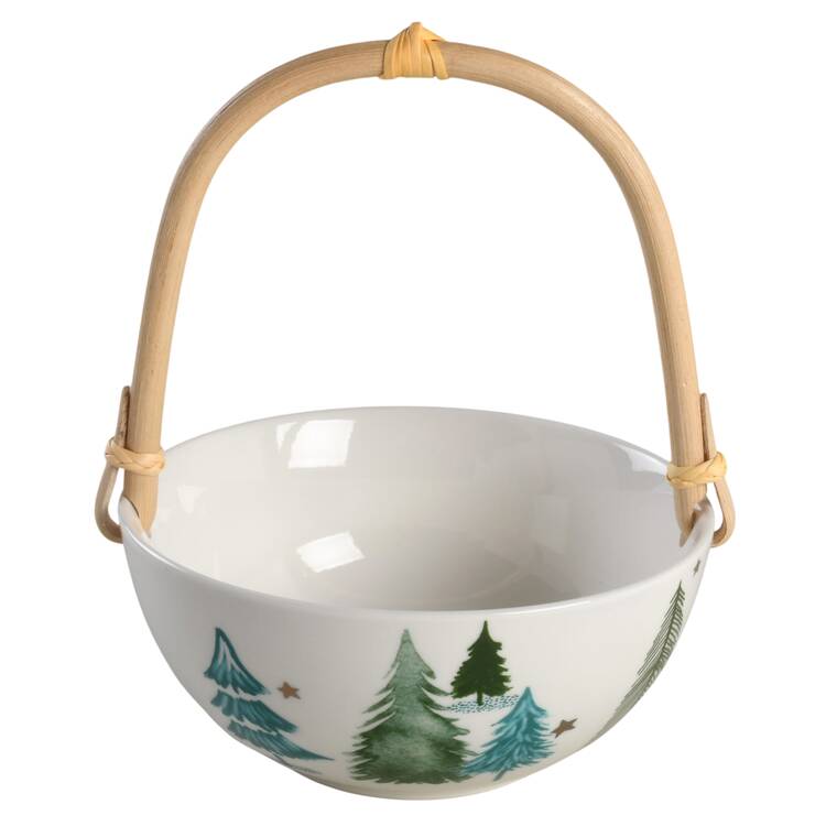 Balsam Lane 7''-7 1/4'' Basket W/Bamboo Handle HC