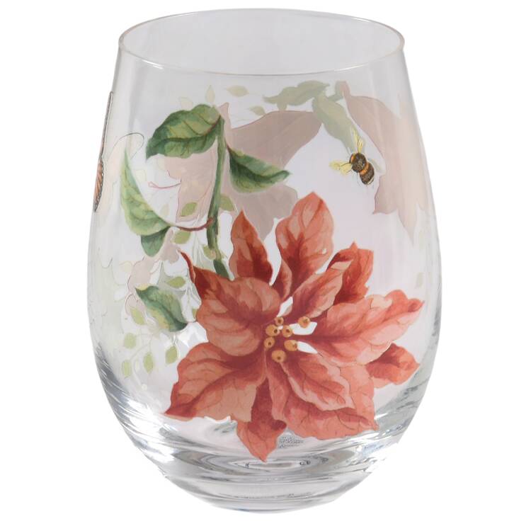 Butterfly Meadow Holiday Glassware Stemless Wine