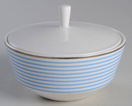 Laurel Street Blue Sugar Bowl & Lid