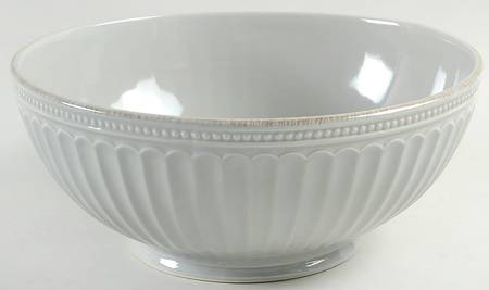 French Perle Groove Grey 10" Round Serving Bowl