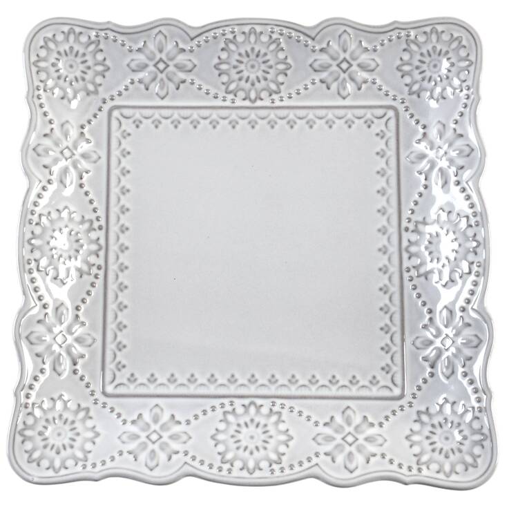 French Carved Square Square Luncheon Plate by Lenox