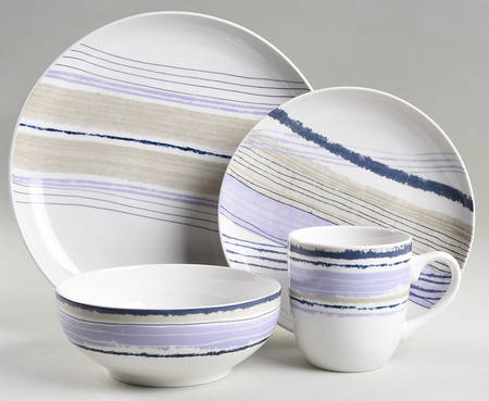 Woven Stripes Lavender 4 Piece Place Setting