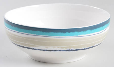Woven Stripes Teal Soup/Cereal Bowl