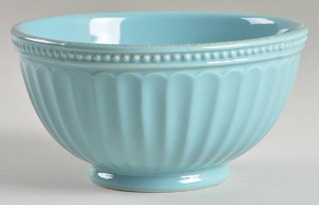 French Perle Groove Robins Egg Blue Soup/Cereal Bowl