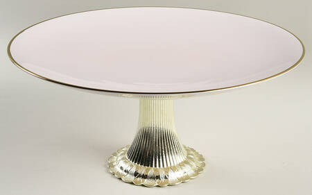 Trianna Blush Cake Stand with 4"-5" Metal Pedestal  Hc