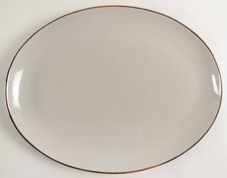 Trianna Taupe 14" Oval Serving Platter