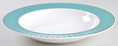 Pleated Colors Teal 9" Soup/Pasta Bowl