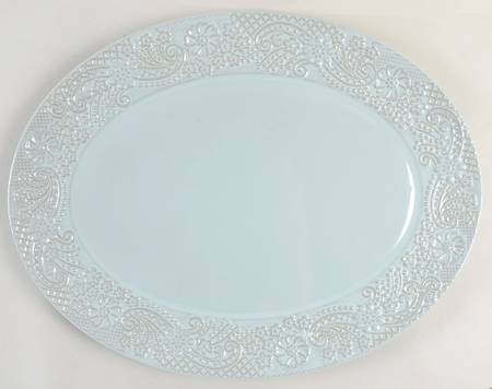 Chelse Muse Reactive Blue 16" Oval Serving Platter