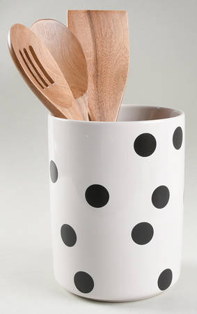 Deco Dot Black Wood/Metal/Plastic Utensil Set