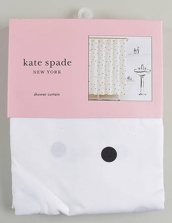 Deco Dot Black 72" X 72" Cloth Shower Curtain