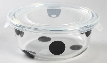 Deco Dot Black Small Glassware Storage Jar & Lid