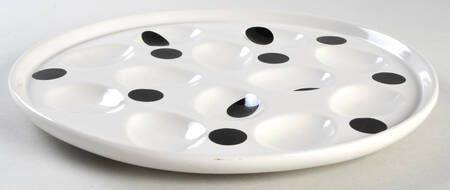 Deco Dot Black Deviled Egg Plate