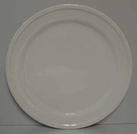 Sculpted Stripe Cream Dinner Plate