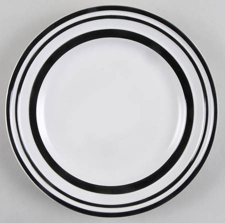 Sculpted Stripe Black Accent Luncheon Plate