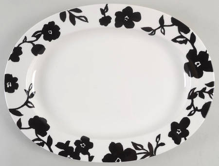 Primrose Drive Black 16" Oval Serving Platter