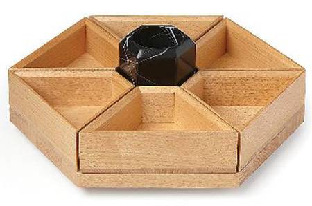 Platform (Wood & Marble) (8 Pc) Lazy Susan (Wood Sections&Tray w/Marble Ctr