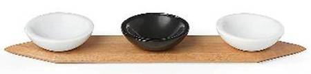 Platform (Wood & Marble) Dip Bowl Set- (2 DIBM1 & 1 DIBM2) & Wood Tray