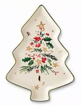 Merry and Pine Figural Cookie Platter
