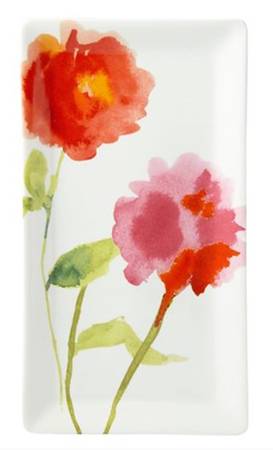 Spring Watercolors Rectangular Tray 11"